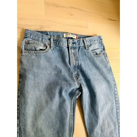 Levi's 505 Denim Jeans Size Waist 35 Classic Loose Fit Baggy Medium Wash - Picture 11 of 14
